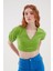 Balon Kol Sırt Dekolteli Bluz Yeşil 6