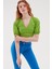 Balon Kol Sırt Dekolteli Bluz Yeşil 8