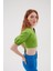 Balon Kol Sırt Dekolteli Bluz Yeşil 9