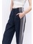Şeritli Yüksek Bel Pantolon Lacivert 9