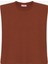 Vatkalı Kolsuz Basic Tişört Kahverengi 7