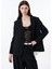 Sırtı Pencere Yırtmaçlı Blazer Ceket Siyah 6