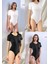 Kadın 4 Adet Pamuklu & Esnek 2 Adet Siyah - 2 Adet Beyaz Kısa Kollu Çıtçıtlı Body LL.K61.O84.003 1