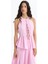 Önü Bağcıklı Halter Yaka Bluz Pembe 6