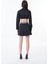 Cut Out Saten Pileli Mini Elbise Siyah 10