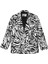 Zebra Desenli Oversize Blazer Ceket Siyah 7