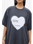 Kalp Baskılı Oversize Tişört Antrasit 8