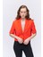 Kısa Kol Crop Blazer Ceket Turuncu 8