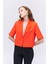 Kısa Kol Crop Blazer Ceket Turuncu 9