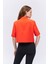 Kısa Kol Crop Blazer Ceket Turuncu 10