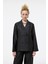 Dokulu Oversize Blazer Ceket Siyah 6