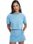 Crop Basic Tişört Mavi 8