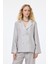 Dokulu Oversize Blazer Ceket Gri 8