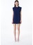 Polo Yaka Vatkalı Basic Mini Elbise Lacivert 6