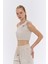 Tek Omuz Crop Keten Bluz Naturel 9