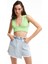 Çapraz Bağlamalı Crop Bluz Neon Yeşil 8