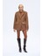 Tüylü Dokulu Oversize Blazer Ceket Kahverengi 5