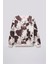 İnek Desenli Oversize Sweatshirt Kahverengi 4