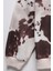 İnek Desenli Oversize Sweatshirt Kahverengi 5