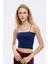 Modal Askılı Crop Basic Atlet Lacivert 6