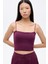 Modal Askılı Crop Basic Atlet Bordo 2