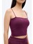 Modal Askılı Crop Basic Atlet Bordo 5