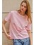 Bisiklet Yaka Oversize Basic Tişört Pembe 6