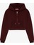 Kapüşonlu Fermuarlı Basic Sweatshirt Bordo 7