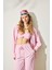 Ince Çizgili Oversize Gömlek Pembe 6