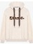 Yazı Nakışlı Kordonlu Oversize Sweatshirt Bej 2