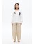 Arma Nakışlı Polo Yaka Oversize Sweatshirt Ekru 6