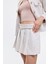 Kemer Detaylı Pileli Tüvit Mini Şort Etek Bej 9