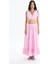 Pile Detaylı Yırtmaçlı Midi Boy Etek Pembe 9