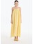 Bağlama Ip Askılı Gofre Uzun Elbise Sarı 8