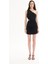 Drape Detaylı Tek Omuz Cut Out Mini Elbise Siyah 9