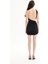 Drape Detaylı Tek Omuz Cut Out Mini Elbise Siyah 10