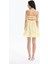 Önü Düğüm Detaylı Sırt Dekolteli Straplez Mini Elbise Sarı 10