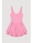 Balen Detaylı Volanlı Mini Elbise Pembe 2