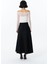 Beli Lastikli Pileli Basic Midi Etek Siyah 10