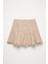Pile Detaylı Kırçıl Mini Etek Bej 8