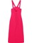 Sırtı Çapraz Askılı Midi Elbise Fuşya 2