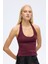 Sırt Dekolteli Halter Yaka Basic Atlet Mürdüm 2