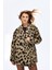 Leopar Desenli Oversize Kruvaze Kaban Bej 2