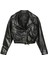 Biker Cepli Deri Ceket Siyah 7