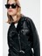 Biker Cepli Deri Ceket Siyah 9
