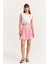 Pile Detaylı Beli Lastikli Basic Mini Etek Pembe 8