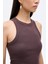 Halter Yaka Basic Fitilli Atlet Koyu Kahve 5