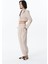 Pile Detaylı Jogger Pantolon Naturel 8