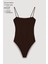 Askılı Bodysuit Koyu Kahve 4