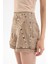 Etnik Nakış Işlemeli Pul Süslemeli Mini Şort Bej 9